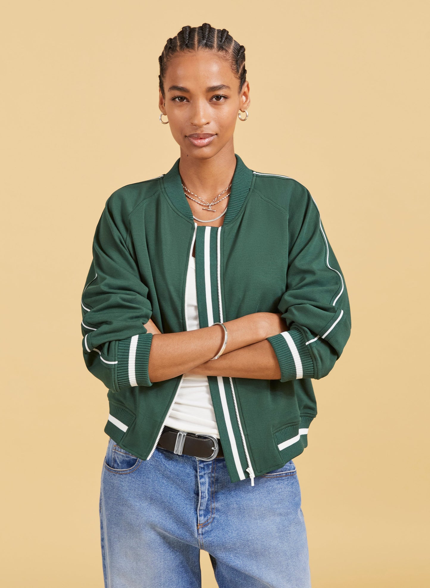 Gretchen Bomber with LENZING ECOVERO / Forest Green