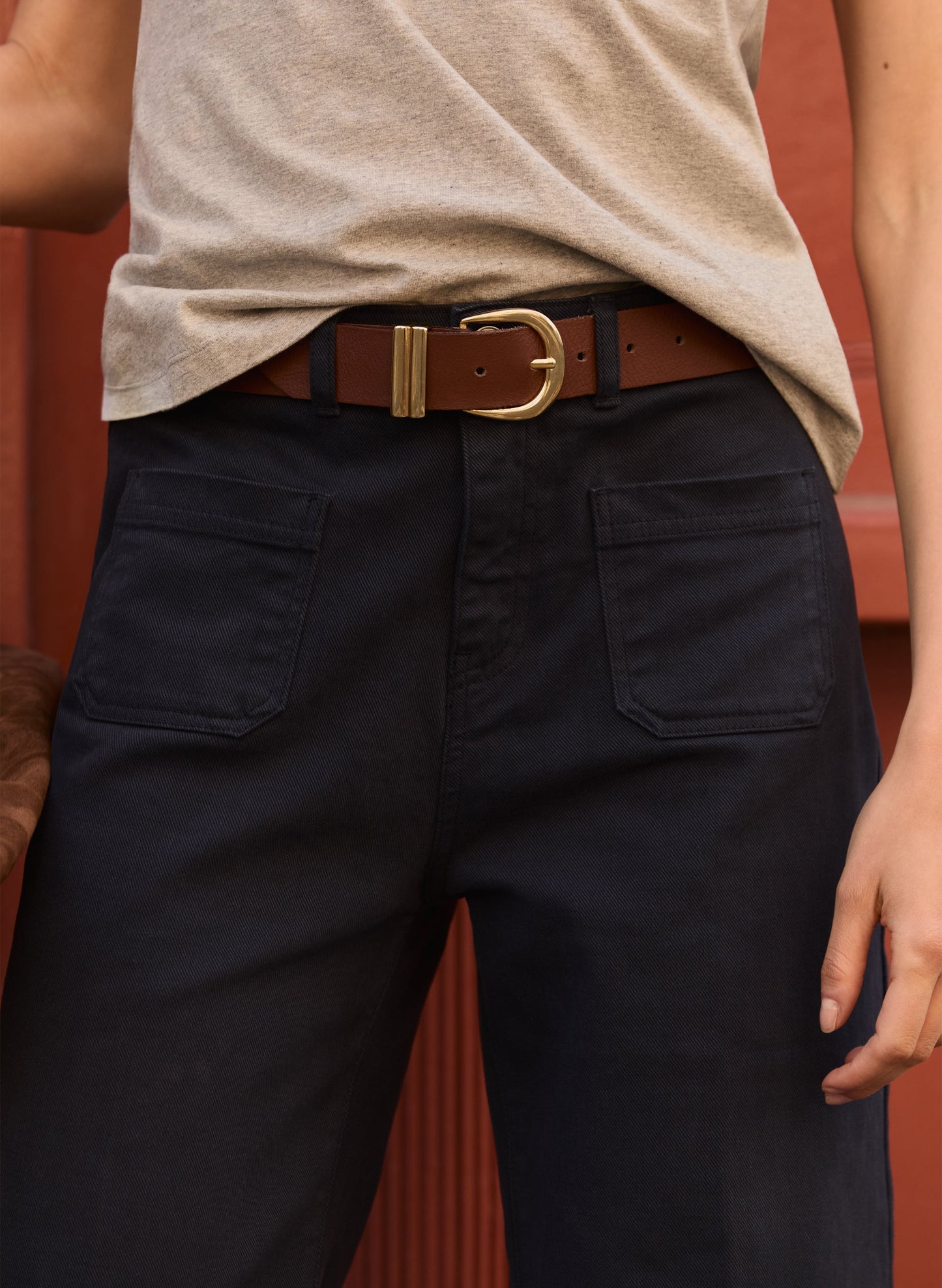 Baukjen Signature Gold Buckle Belt / Brown