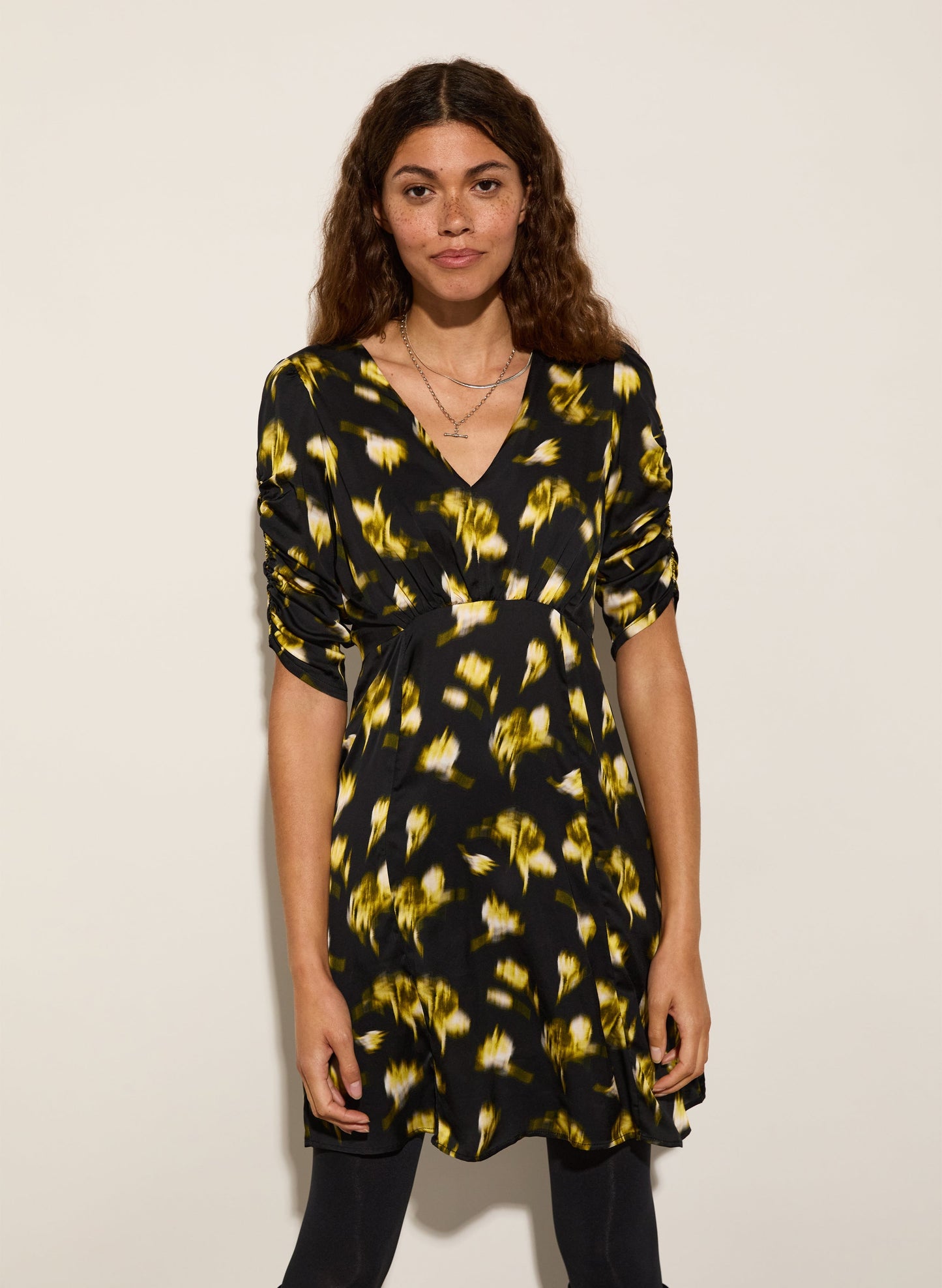 Winnie Dress / Black Blurred Floral