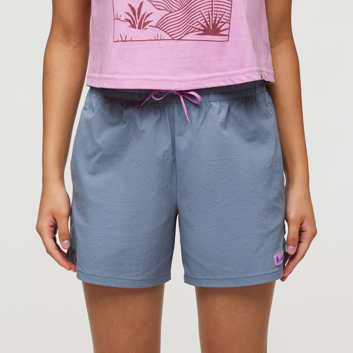 Soft, light blue shorts by Cotopaxi.
