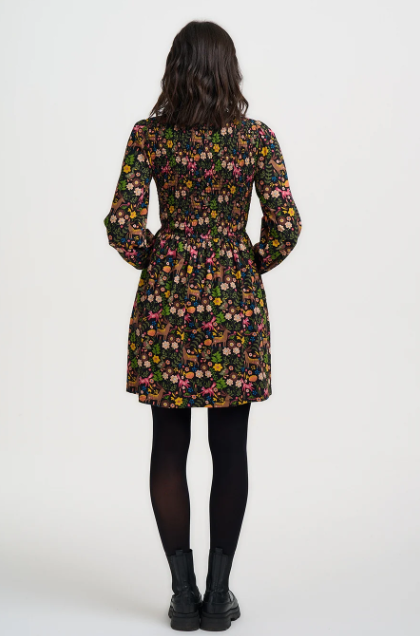 Dee Dee Jersey Shirred Short Dress - Black Forest