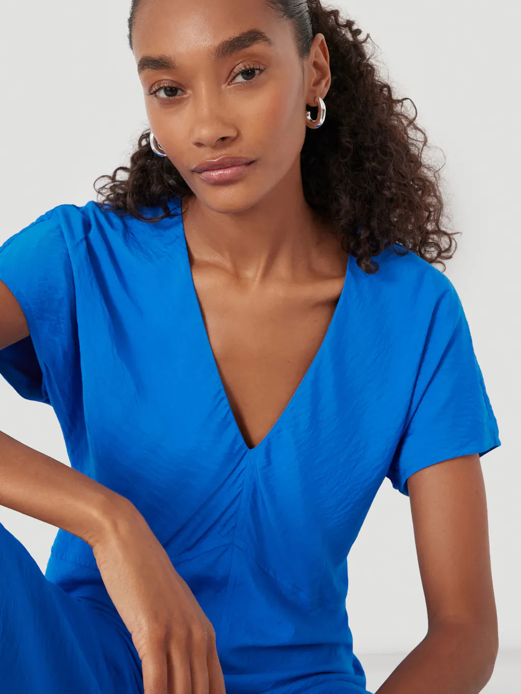 Grace Air Flow V-Neck Maxi Dress - Sapphire Blue