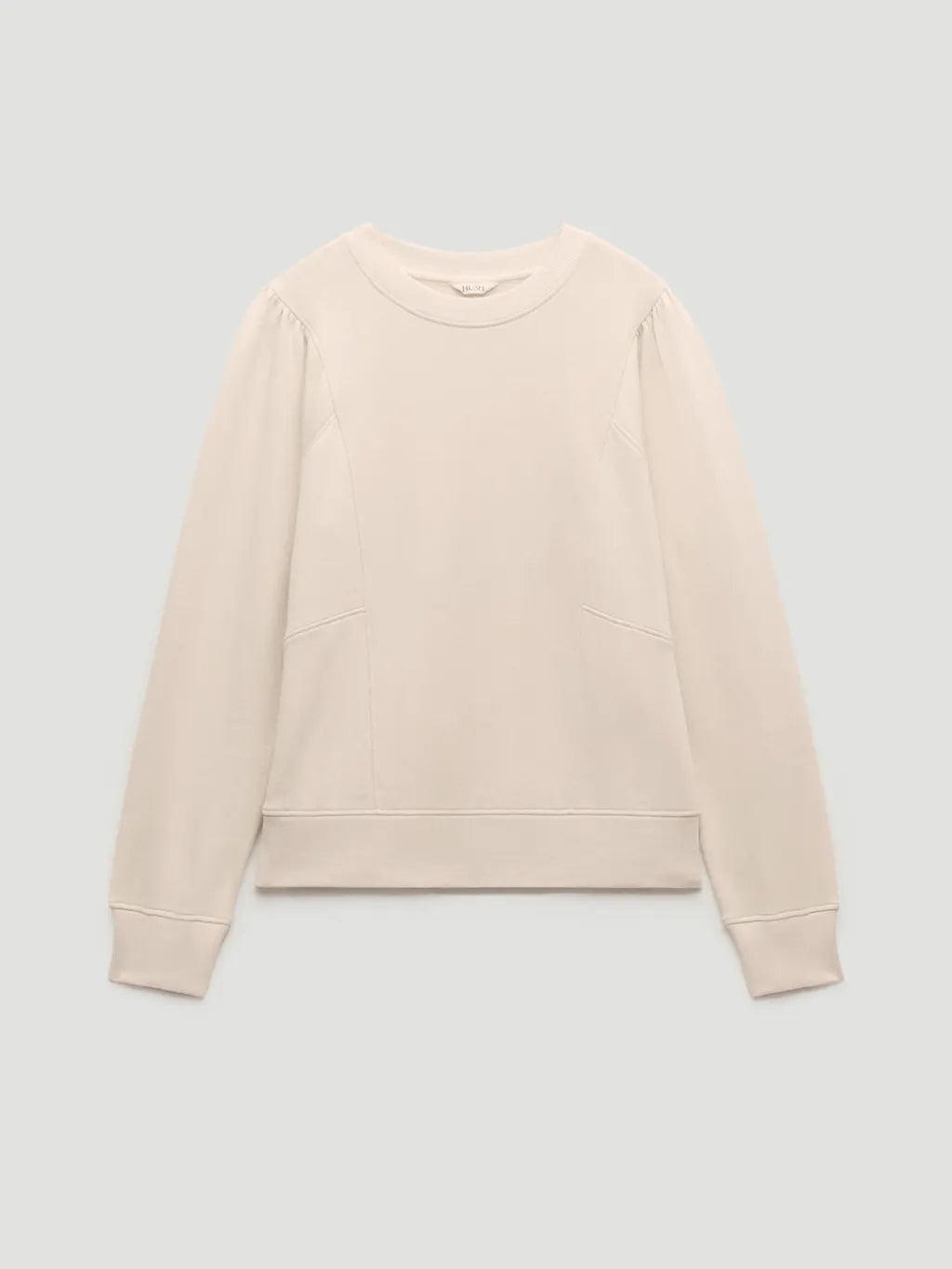 Marlowe Puff Sleeve Cotton Sweatshirt - Stone White