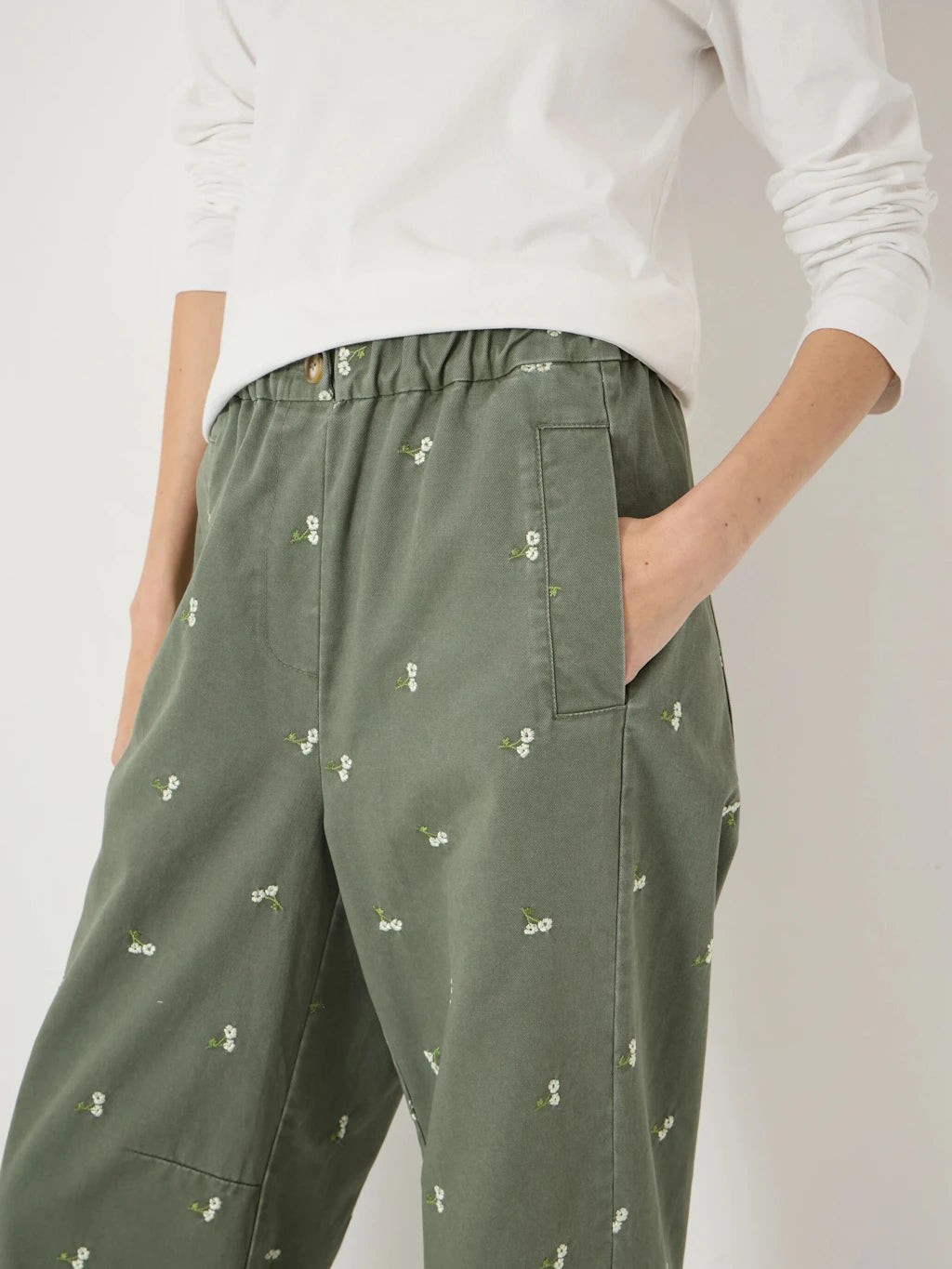 Jack Barrell Leg Embroidered Trousers - Teal Green