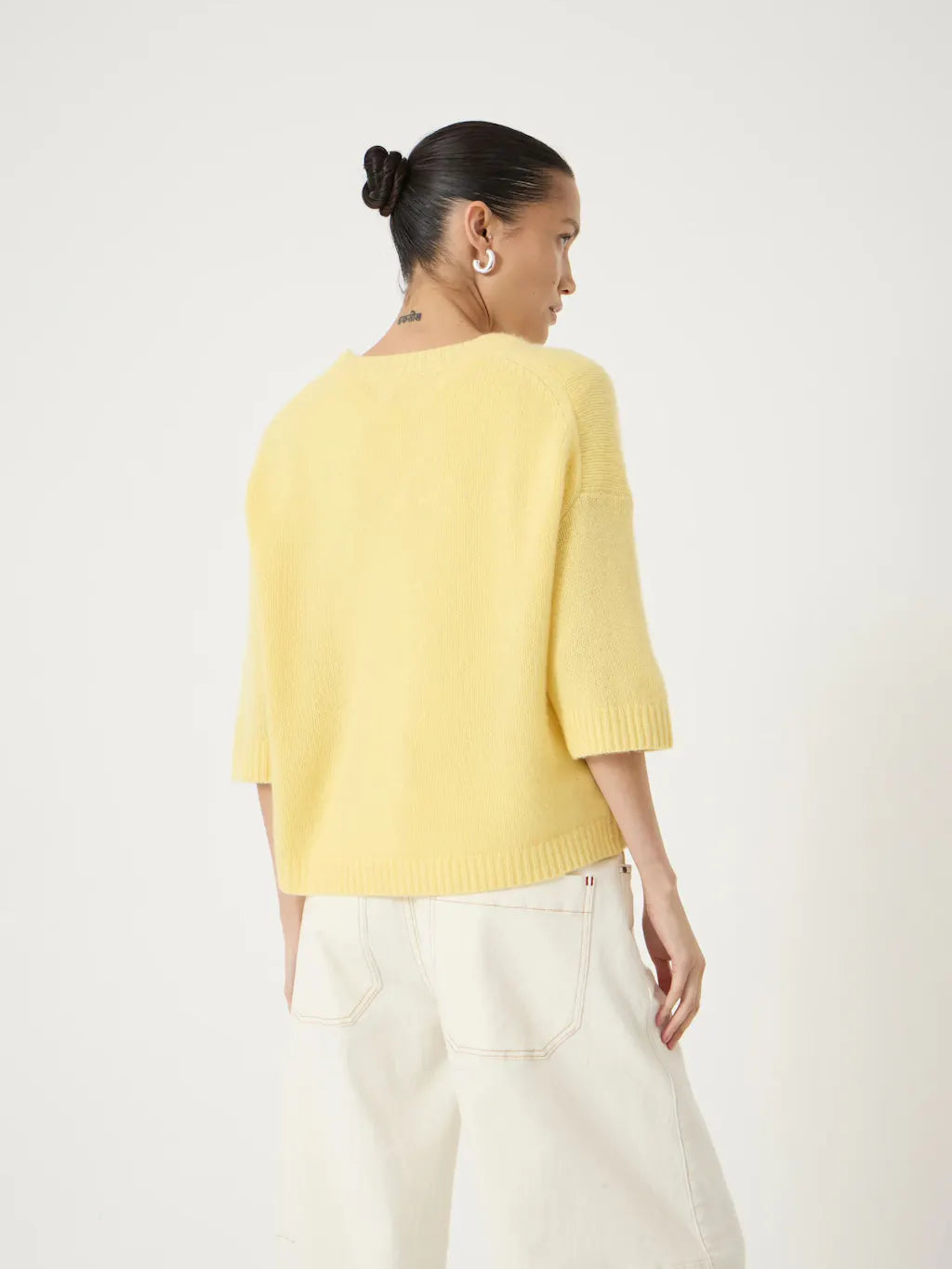 Cherrie Chunky Cashmere Tee - Butter Yellow