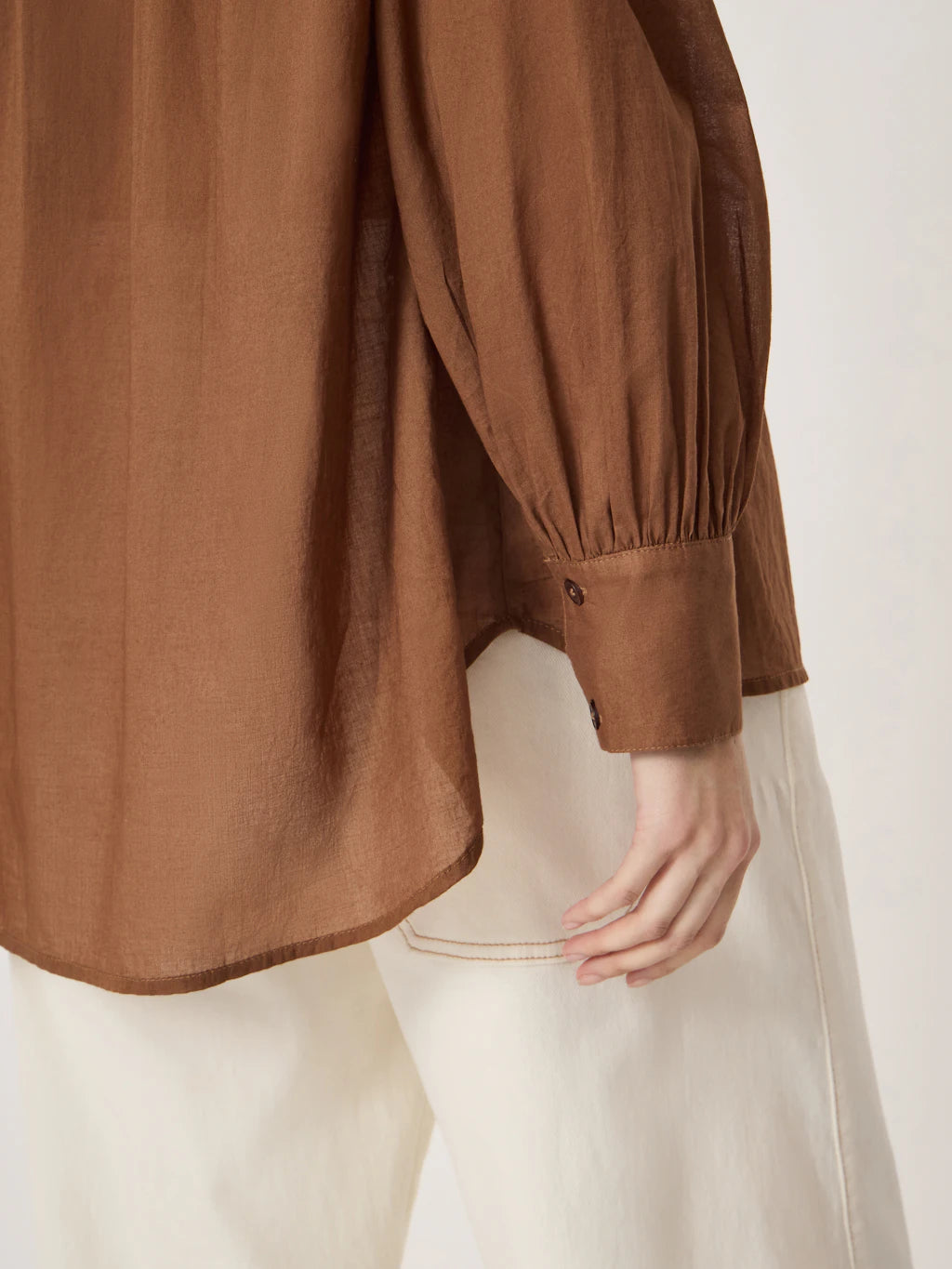 Dakota Cotton Voile Shirt - Cocoa Brown