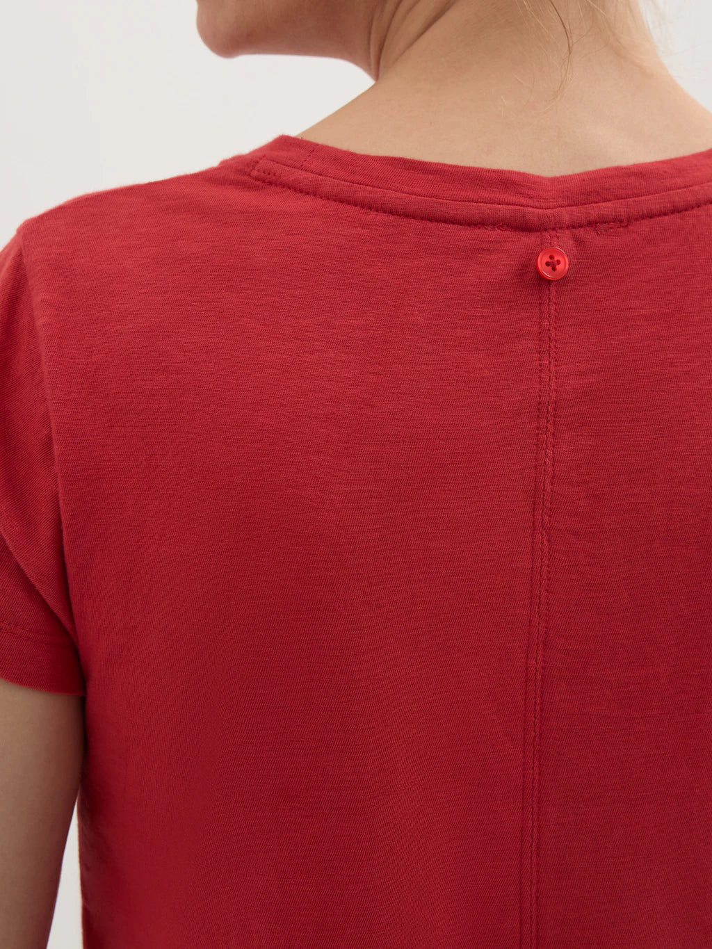Minna Slim Fit Slub T-Shirt with Scarf - Dusty Red