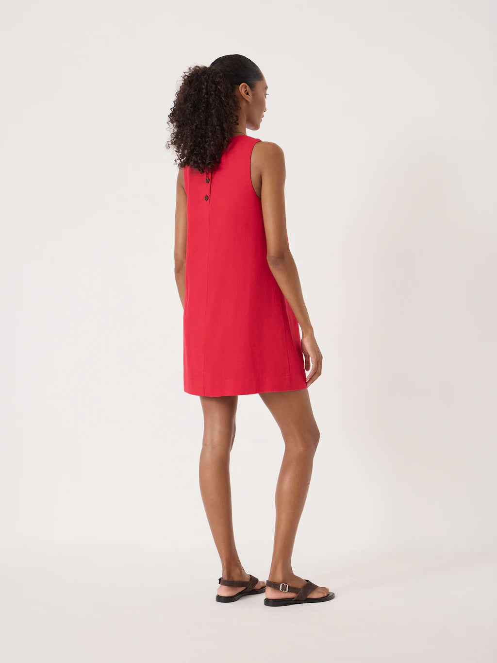 Vera Linen Mini Dress - Jester Red