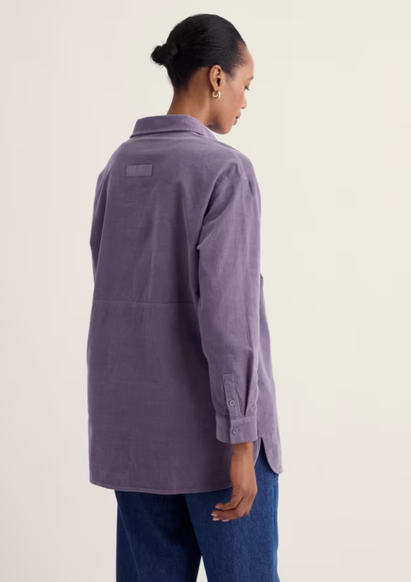 Coppice Shirt-Style Cord Tunic - Echium