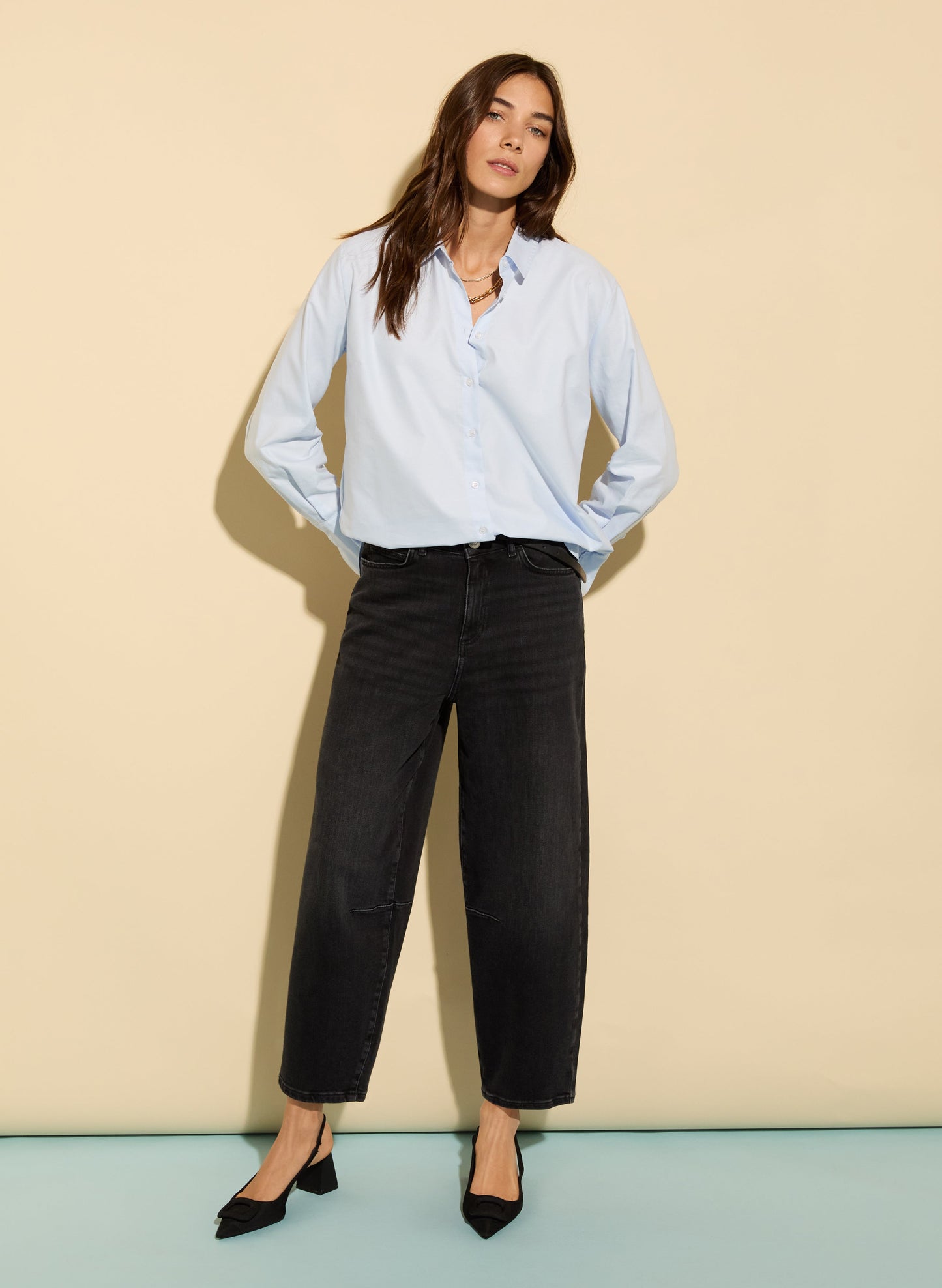 Kaya Organic Cotton Shirt / Pale Blue