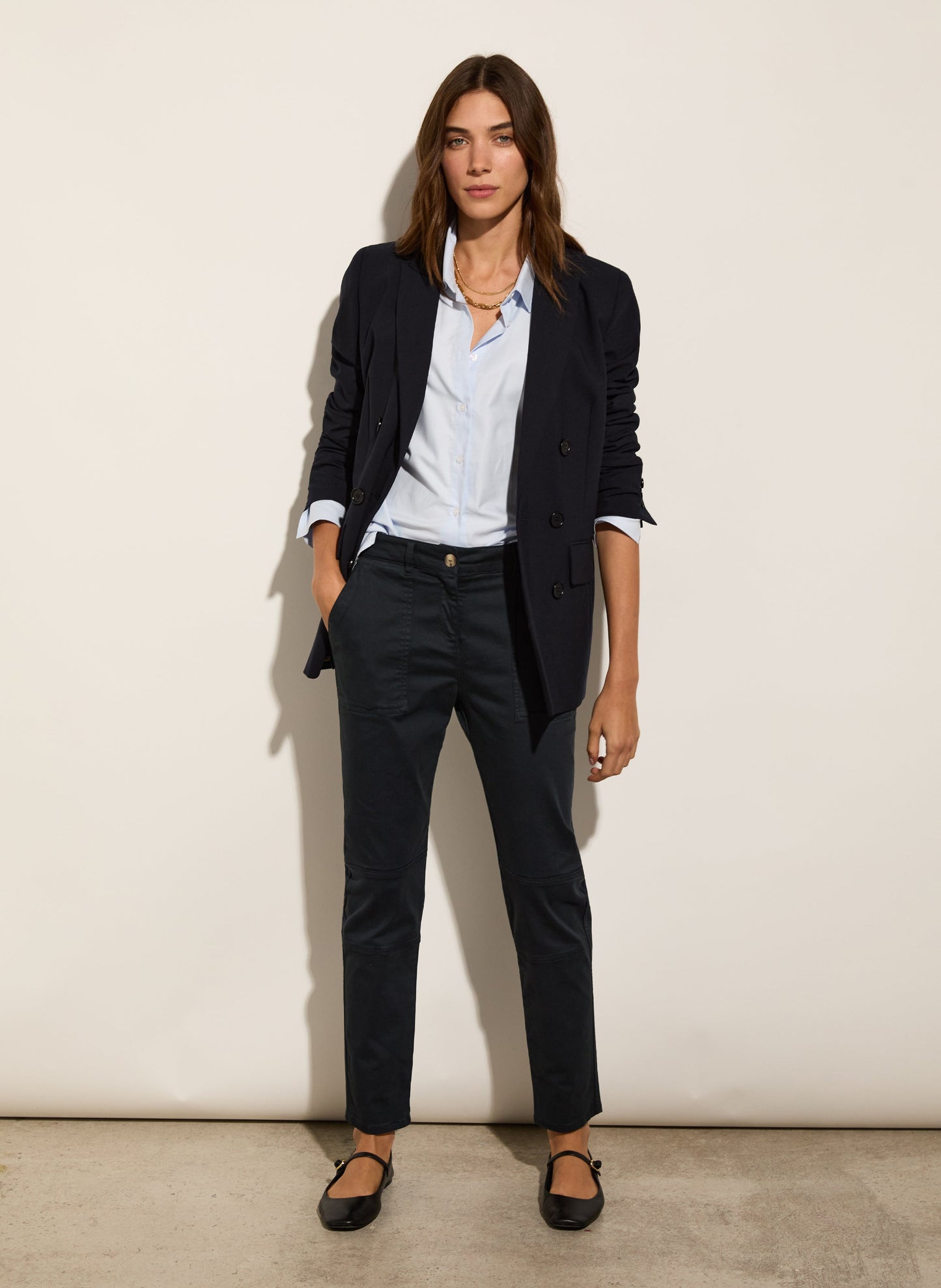 Oralie Organic Cotton Cargo Pant / Classic Navy