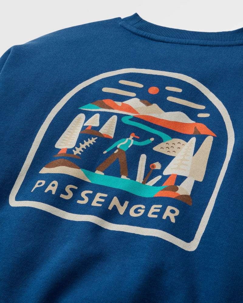 Lost Patch Relaxed Fit Sweatshirt - Blue Navy