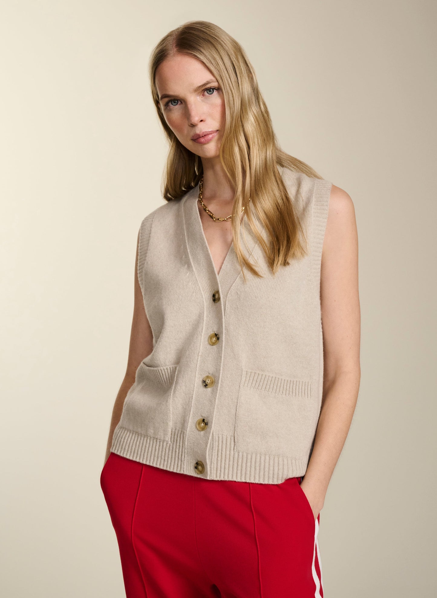 Anita Recycled Pure Wool Vest Oatmeal