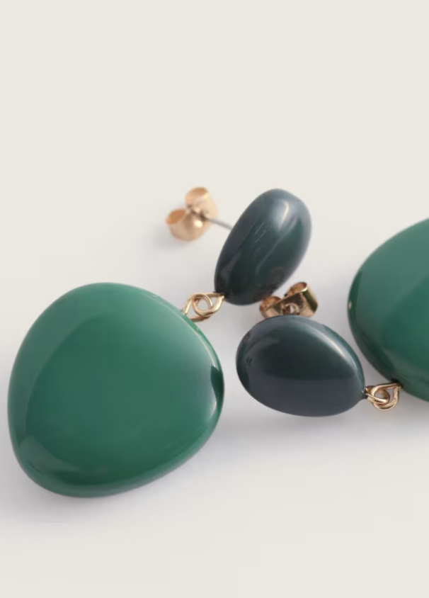 Snowdrop Resin Bead Earrings - Pea Pod