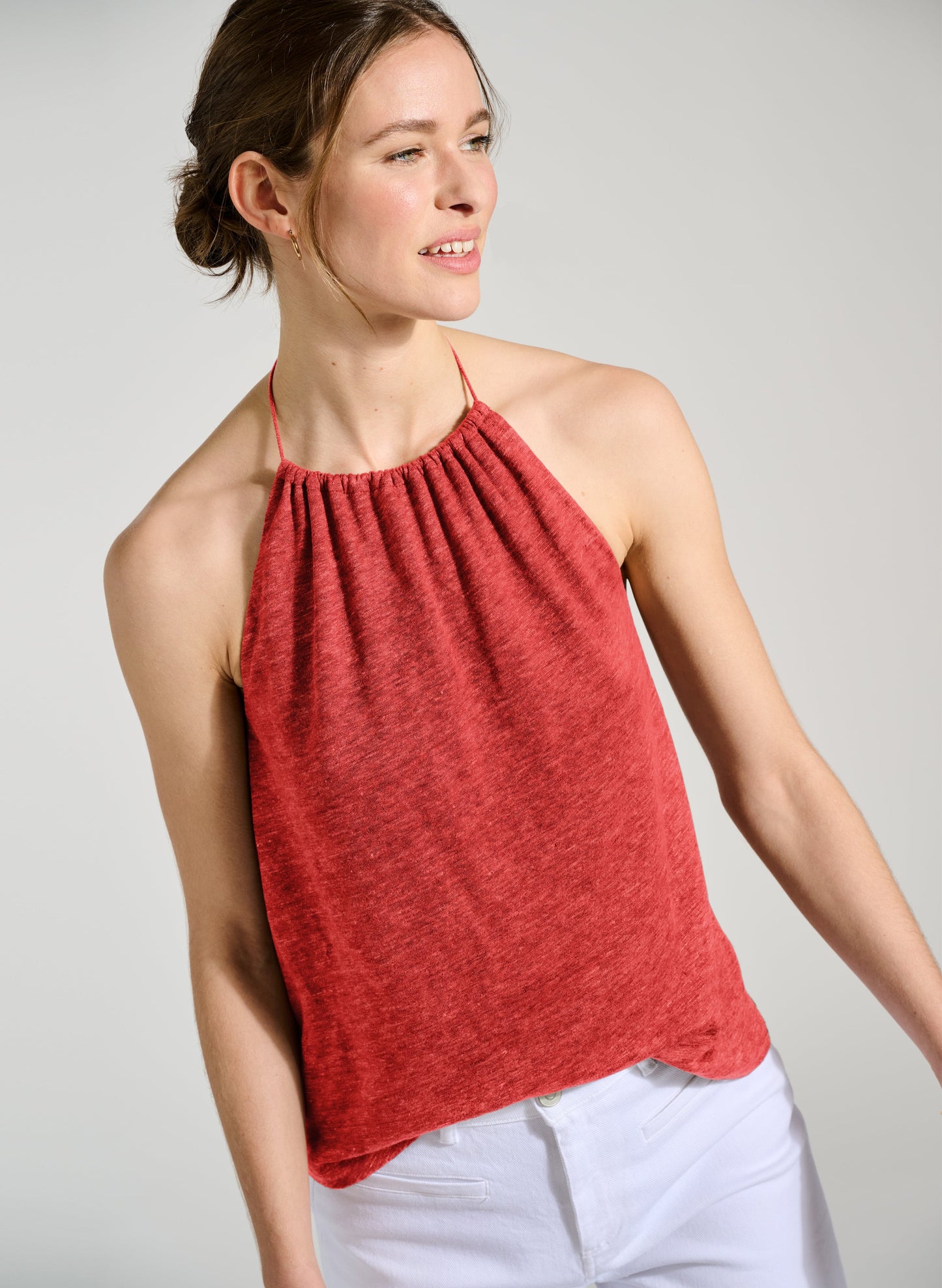 Aster Linen Top / Brick