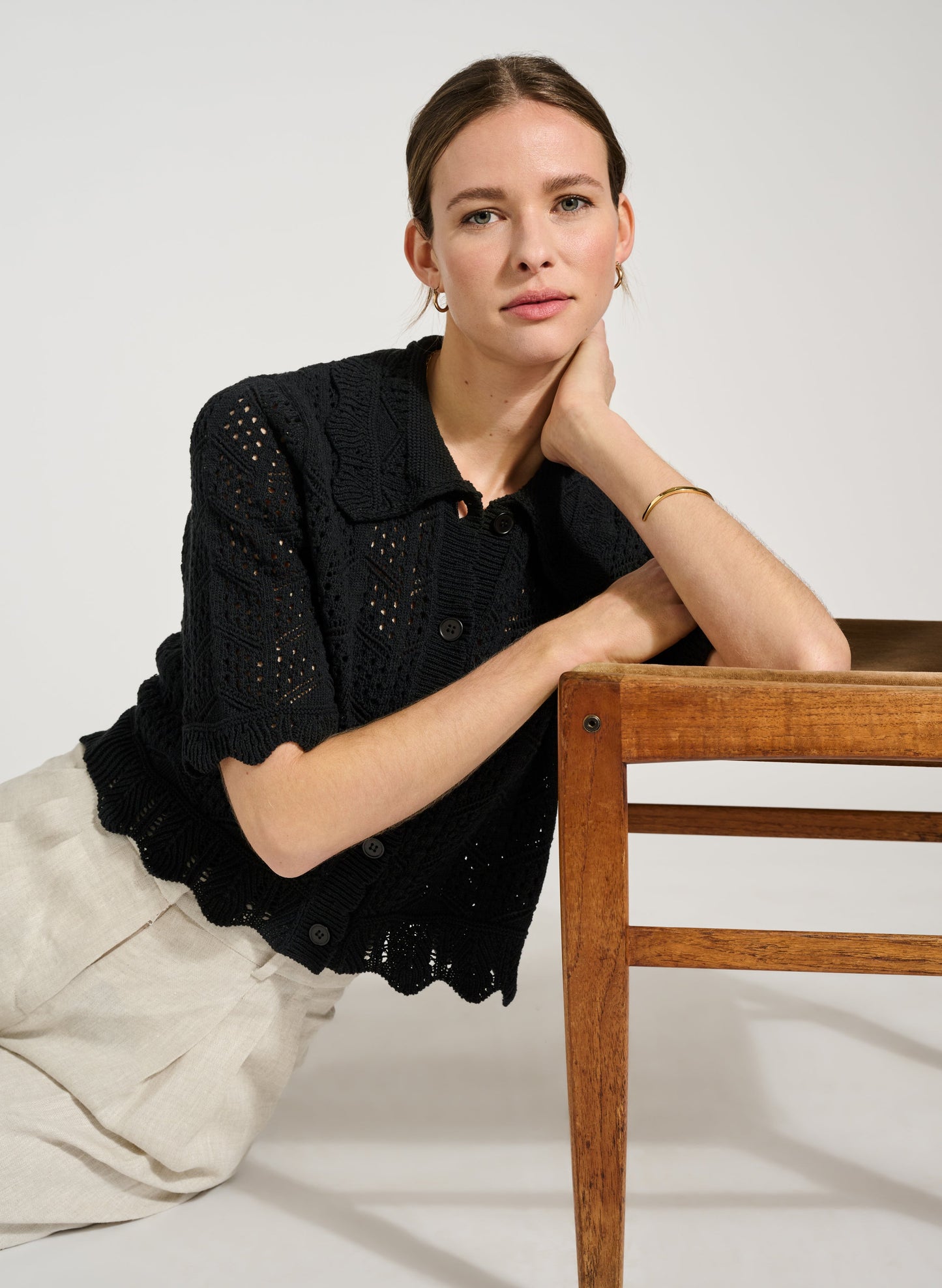 Pearl Ecotec Cardigan Caviar Black