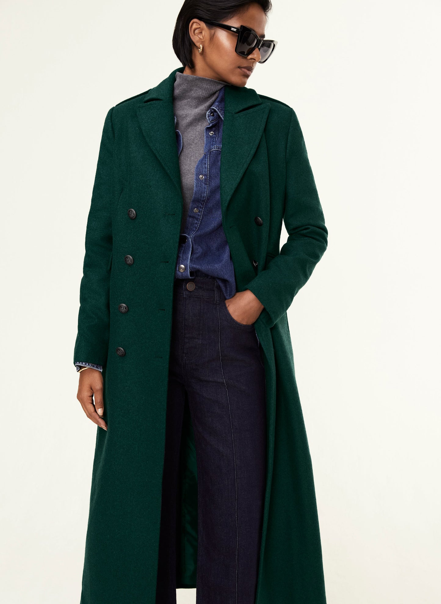 Inge Recycled Coat / Pine Green