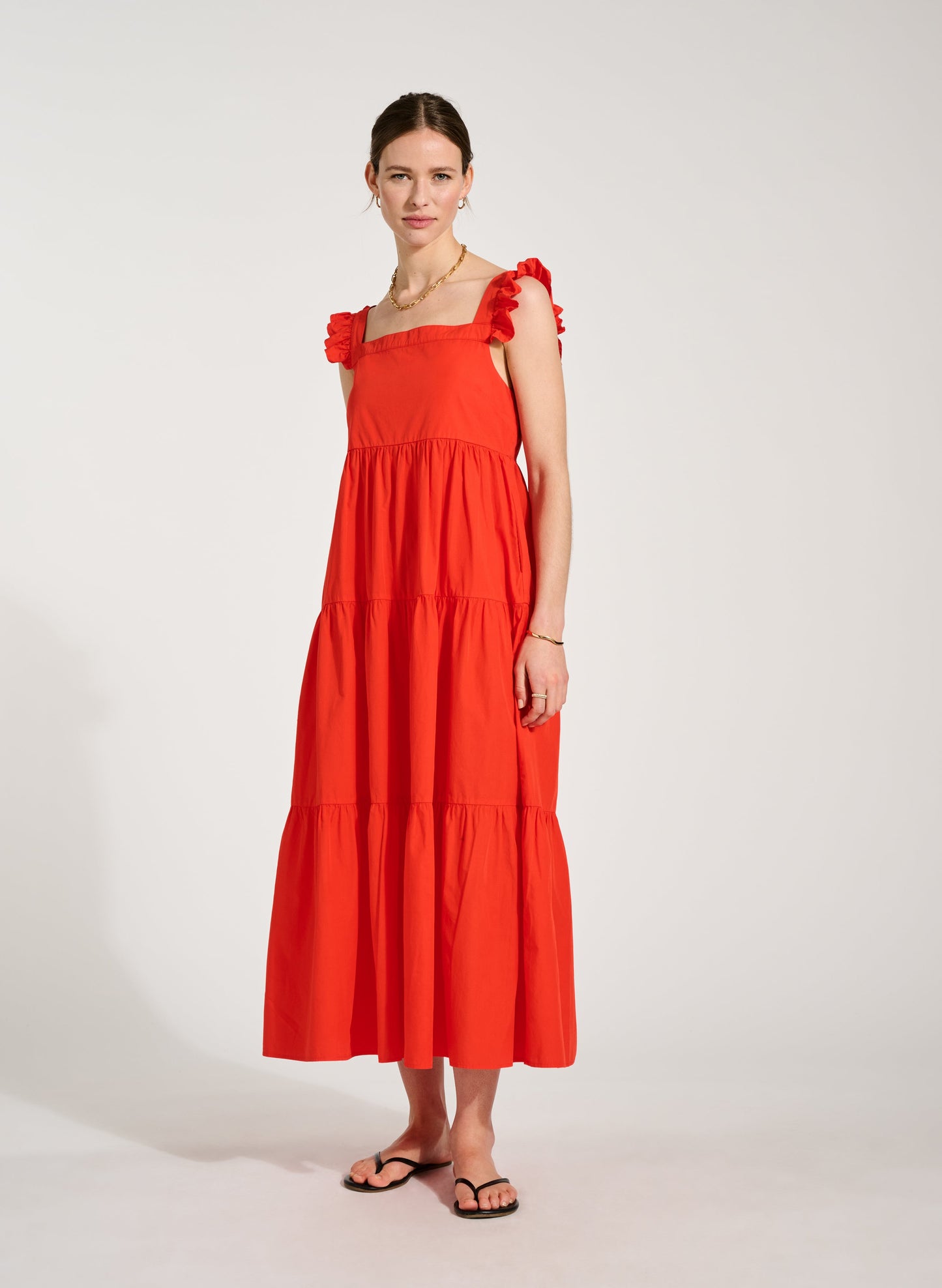 Katie Organic Cotton Dress Tangerine