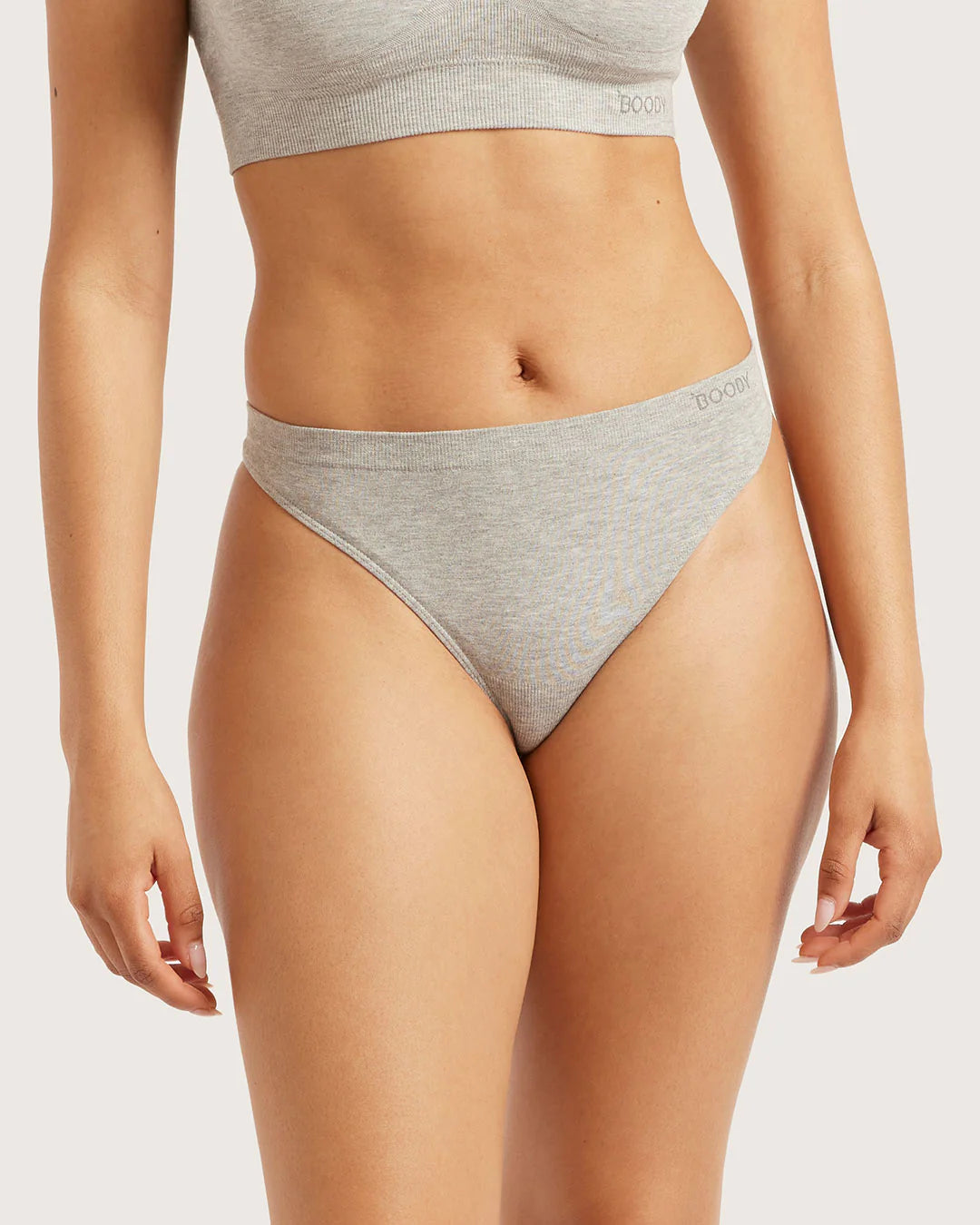 Bamboo G-String - Light Grey Marl