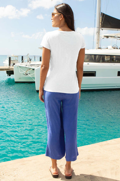 V-Neck Cotton T-shirt - White