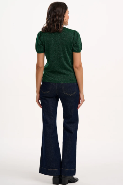 Calypso Sparkly Knitted Top - Green