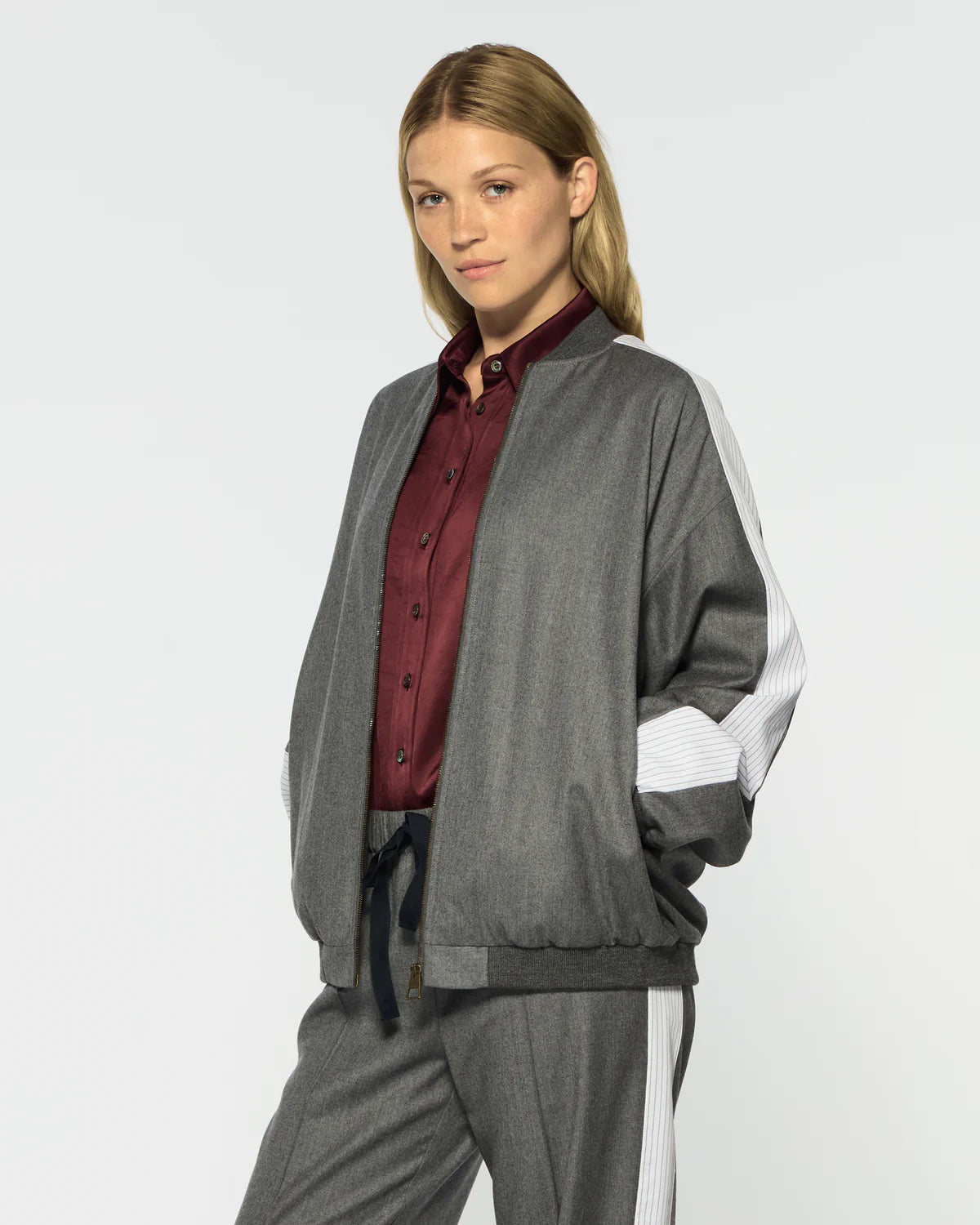 Bomber Jacket - Dark Grey Wool