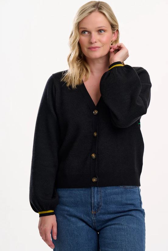 Adrian Cardigan - Black, Snake/Floral