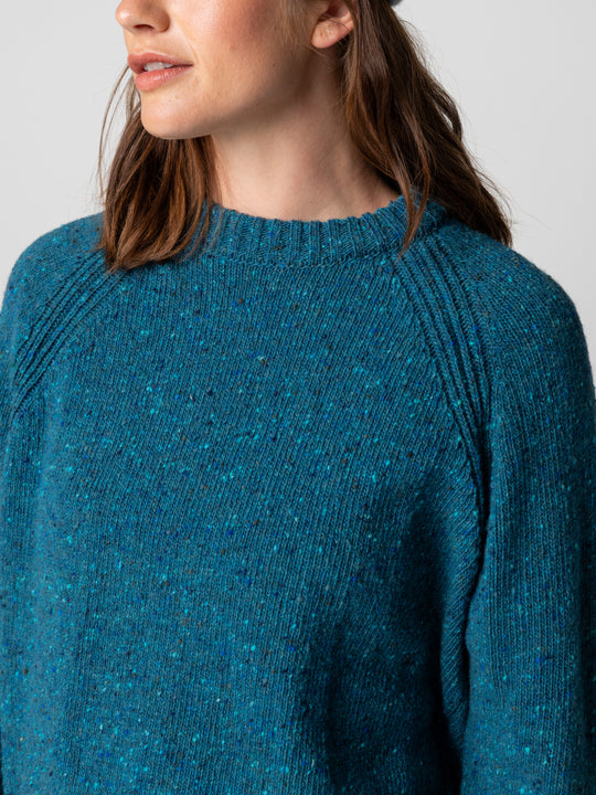 Farne Crew Neck Knit Jumper - Harbour Teal