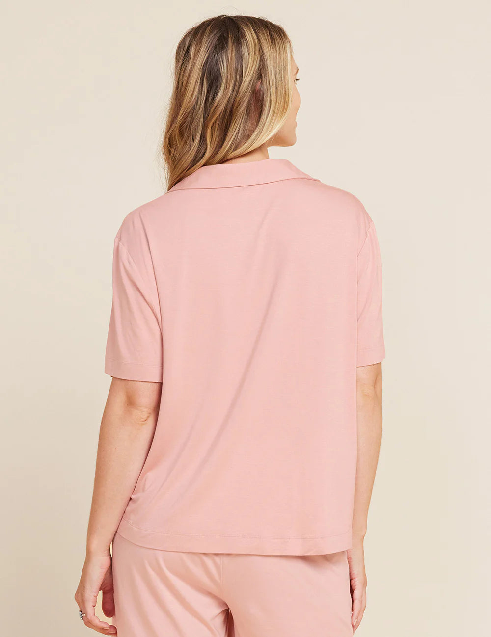 Bamboo Short Sleeve Sleep Shirt - Dusty Pink