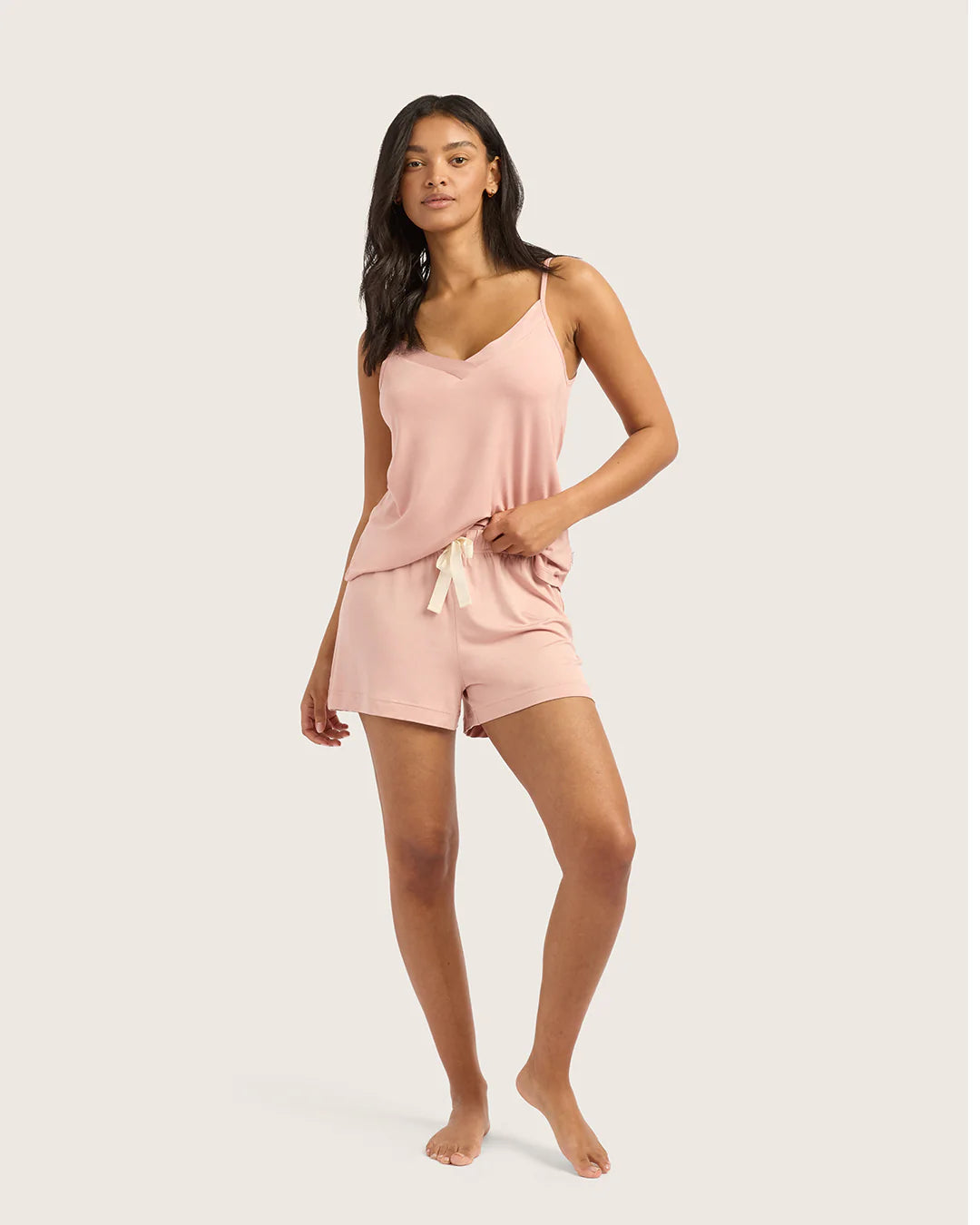 Bamboo Jersey Sleep Shorts - Dusty Pink