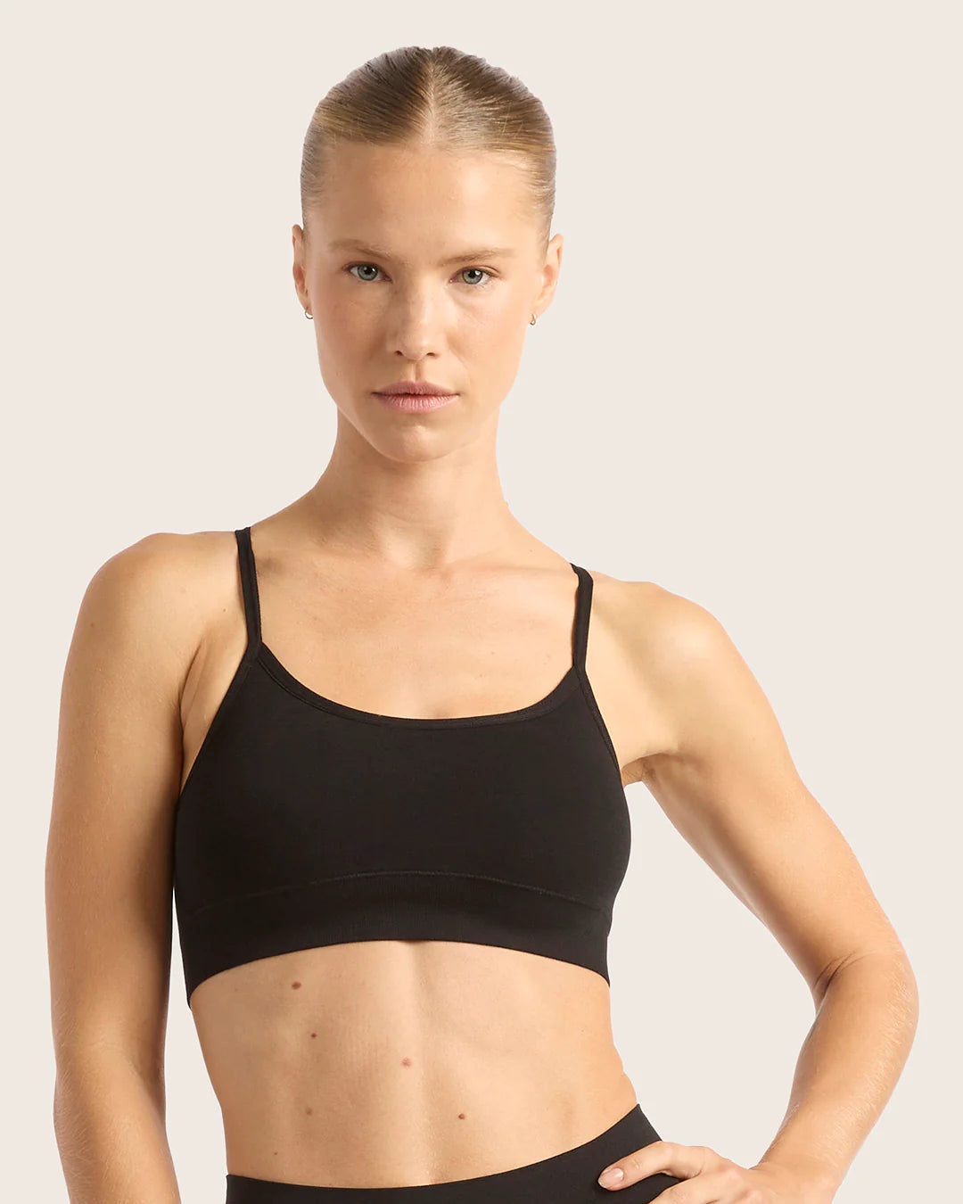 Racerback Bamboo Bralette - Black
