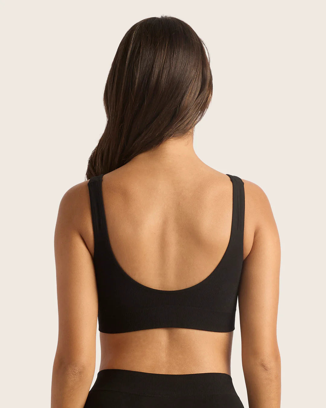 Seamfree Padded Crop Bamboo Bra - Black
