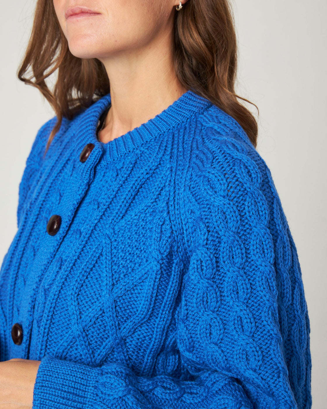 Beckett Cable Knit Cardigan - Zafiro Blue