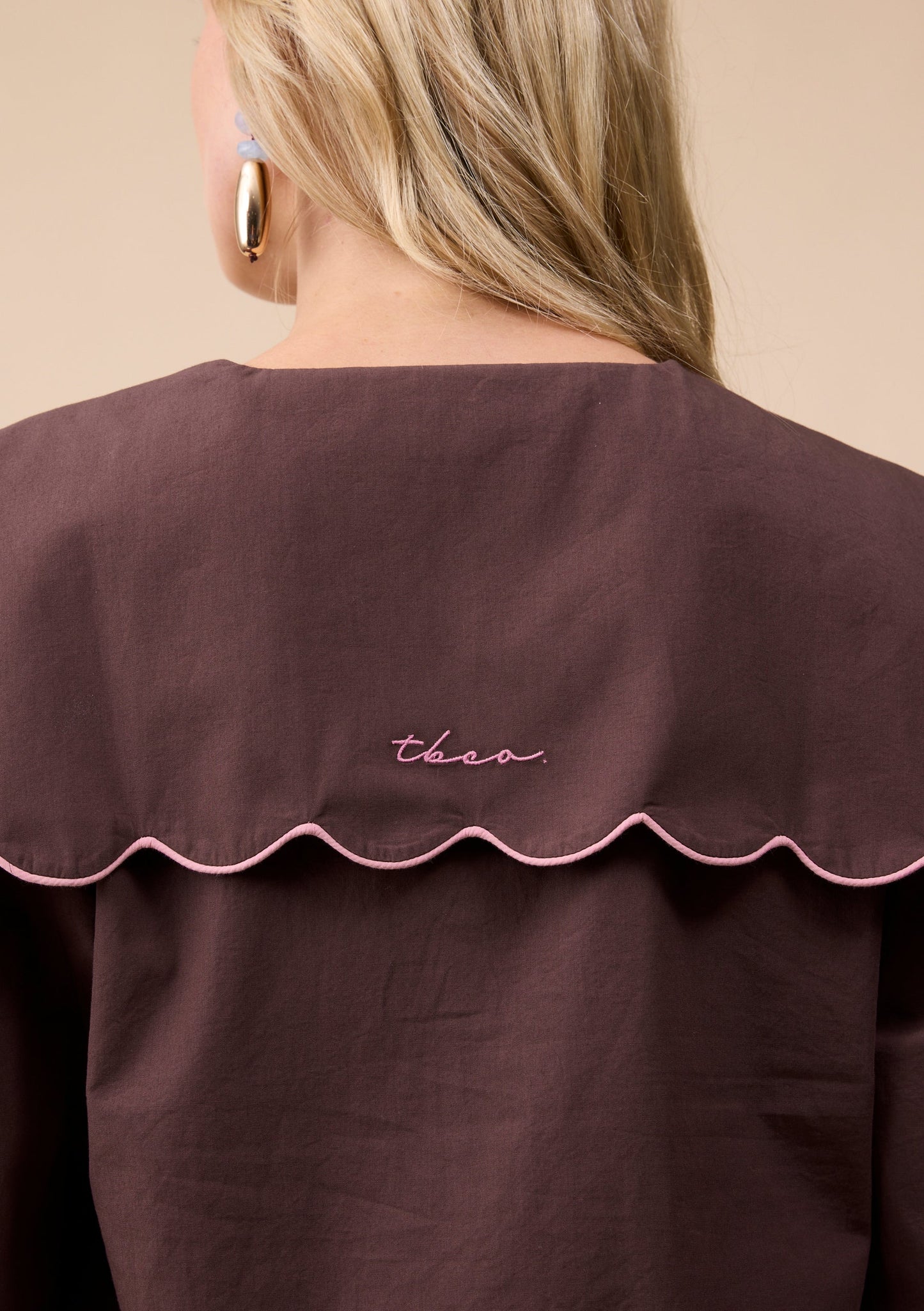 Cotton Shirt - Brown Scallop