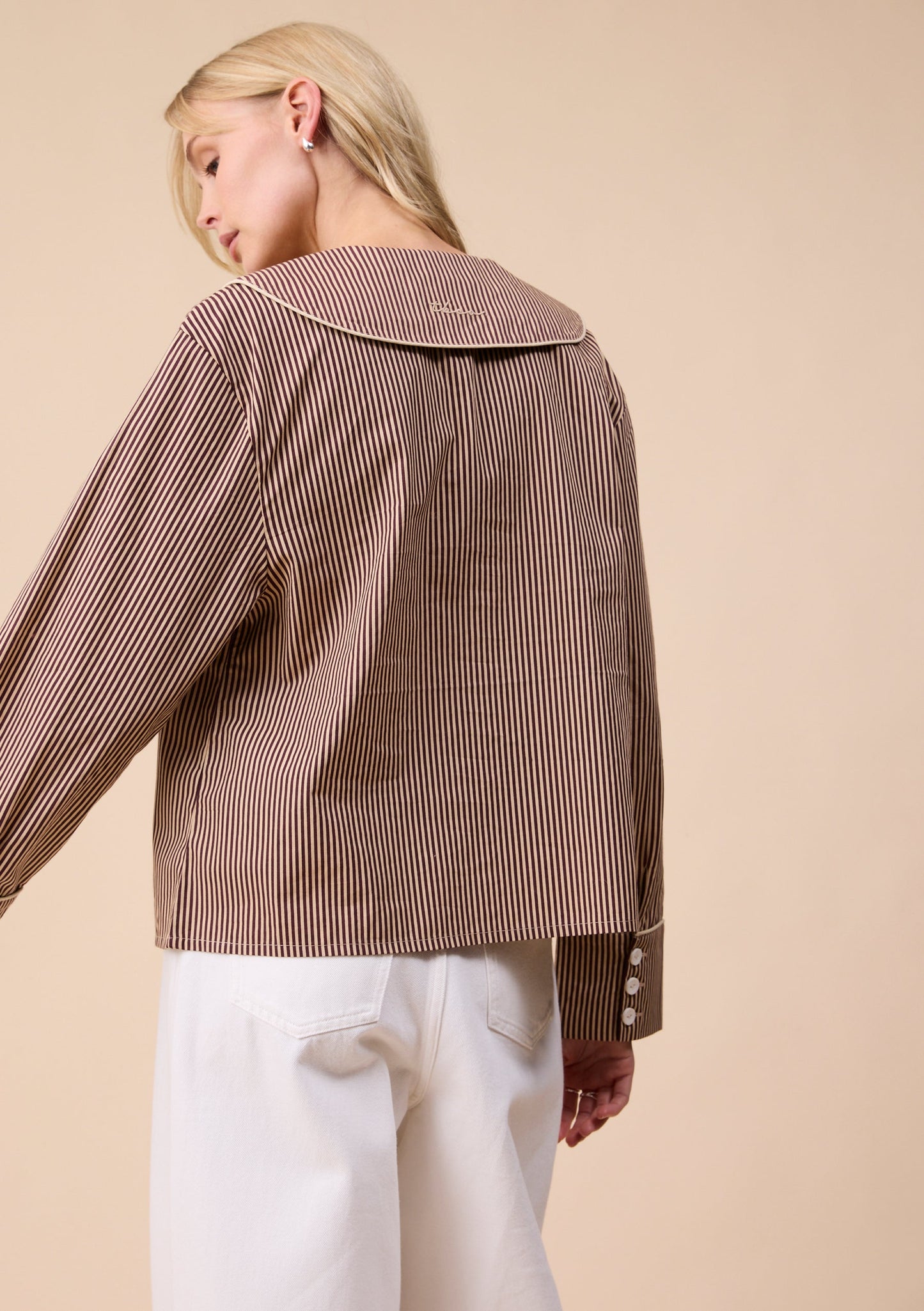Cotton Shirt - Camel Stripe