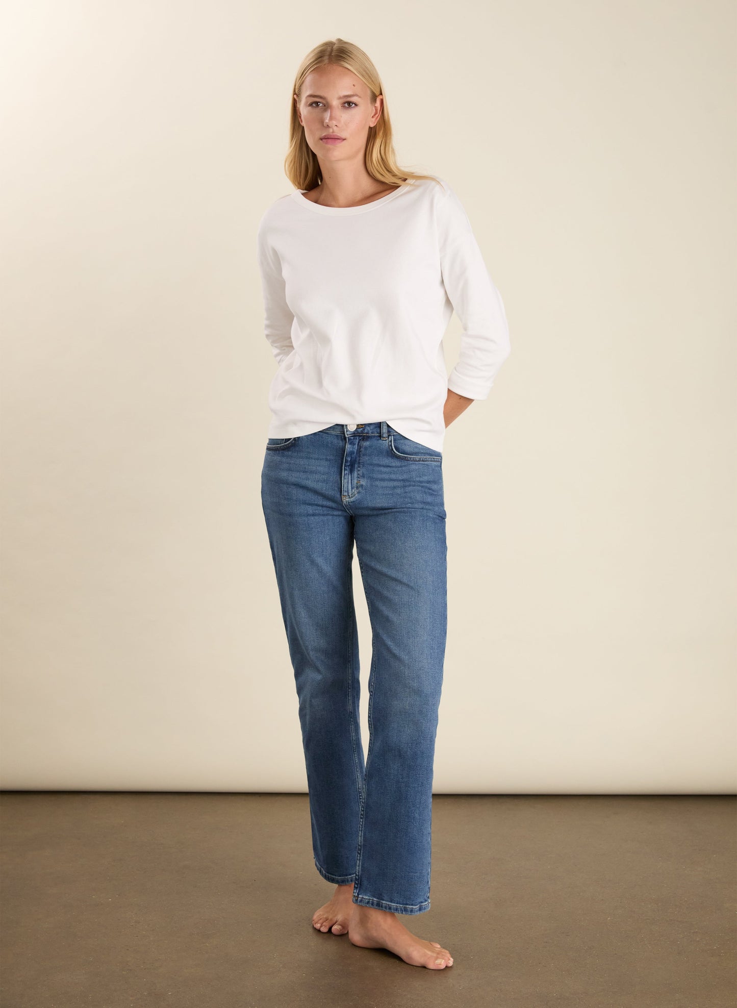 Zenna Organic Cotton Stretch Straight Leg Jeans / Vintage Wash