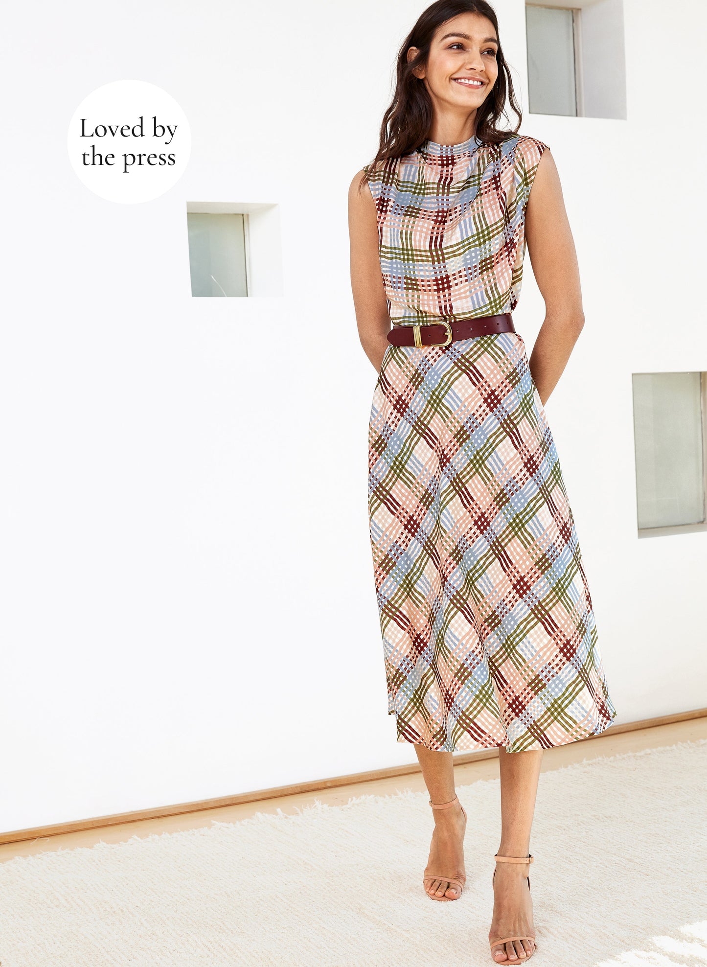 Opal Dress Pink Fluid Check