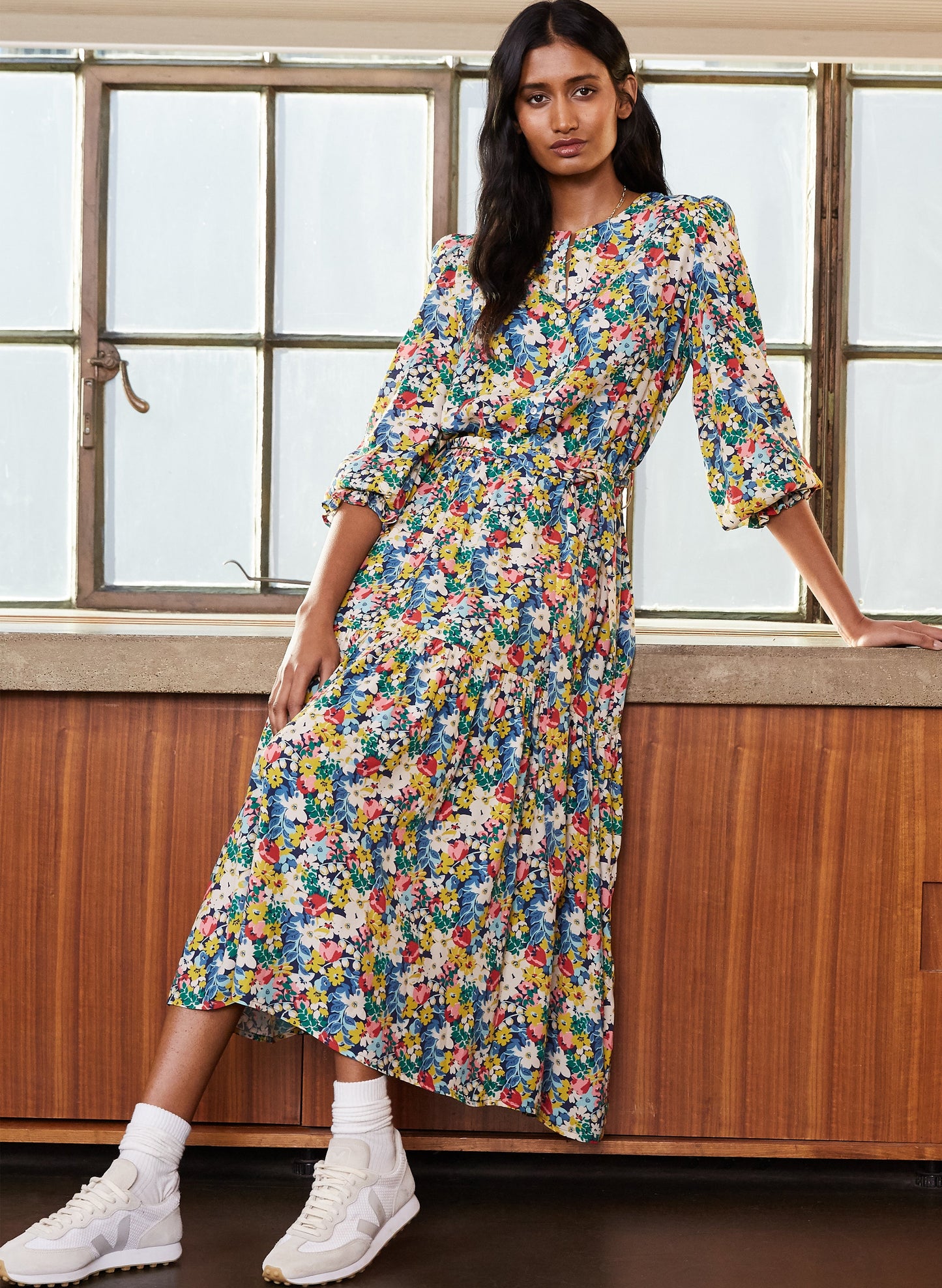Eloisa Viscose Dress Blue Hero Bloom