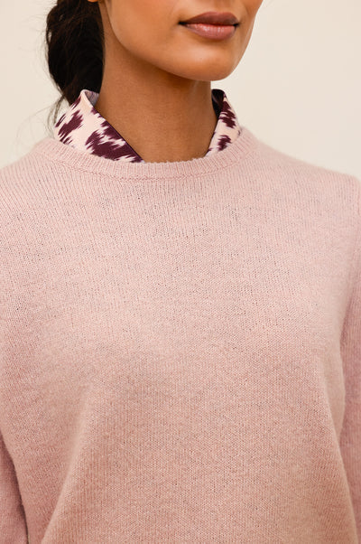 Alpaca Blend Puff Sleeve Jumper - Dusty Pink