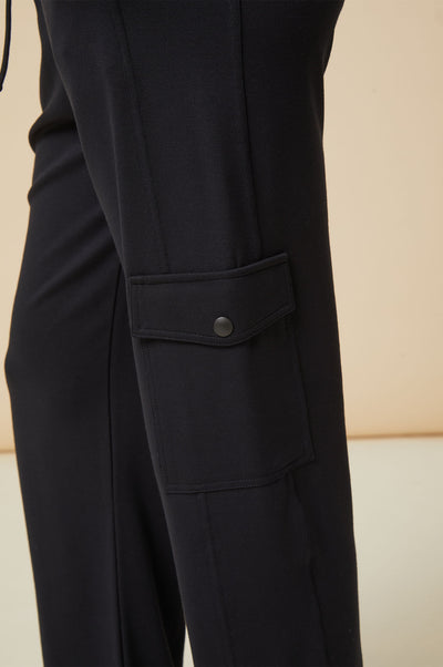 Remy Cuffed Drawstring Cargo Trousers - Dark Navy