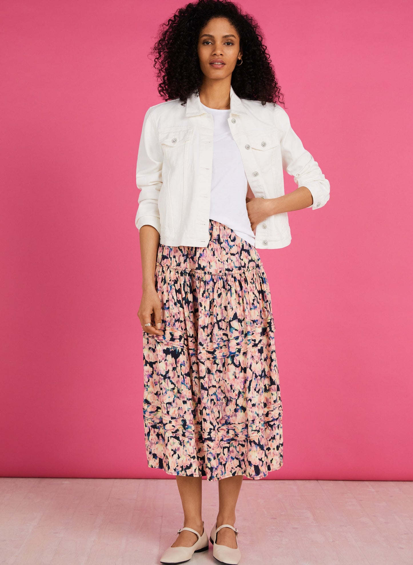Stefania Skirt with LENZING ECOVERO / Pink Blur