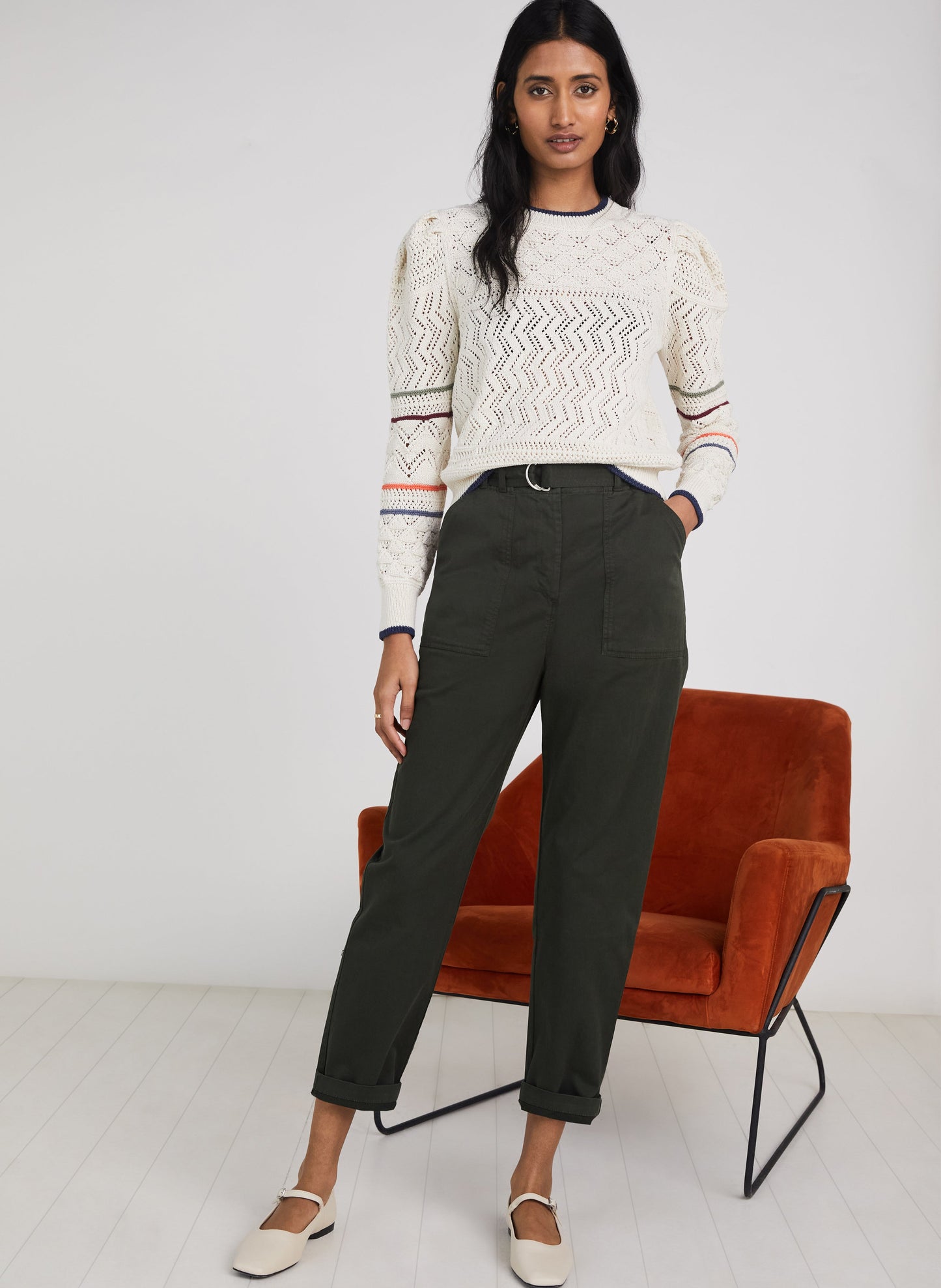 Mirabell Organic Tapered Cargo Deep Khaki