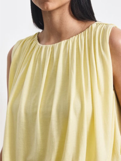 Koa Puff Ball Hem Top in Lemon