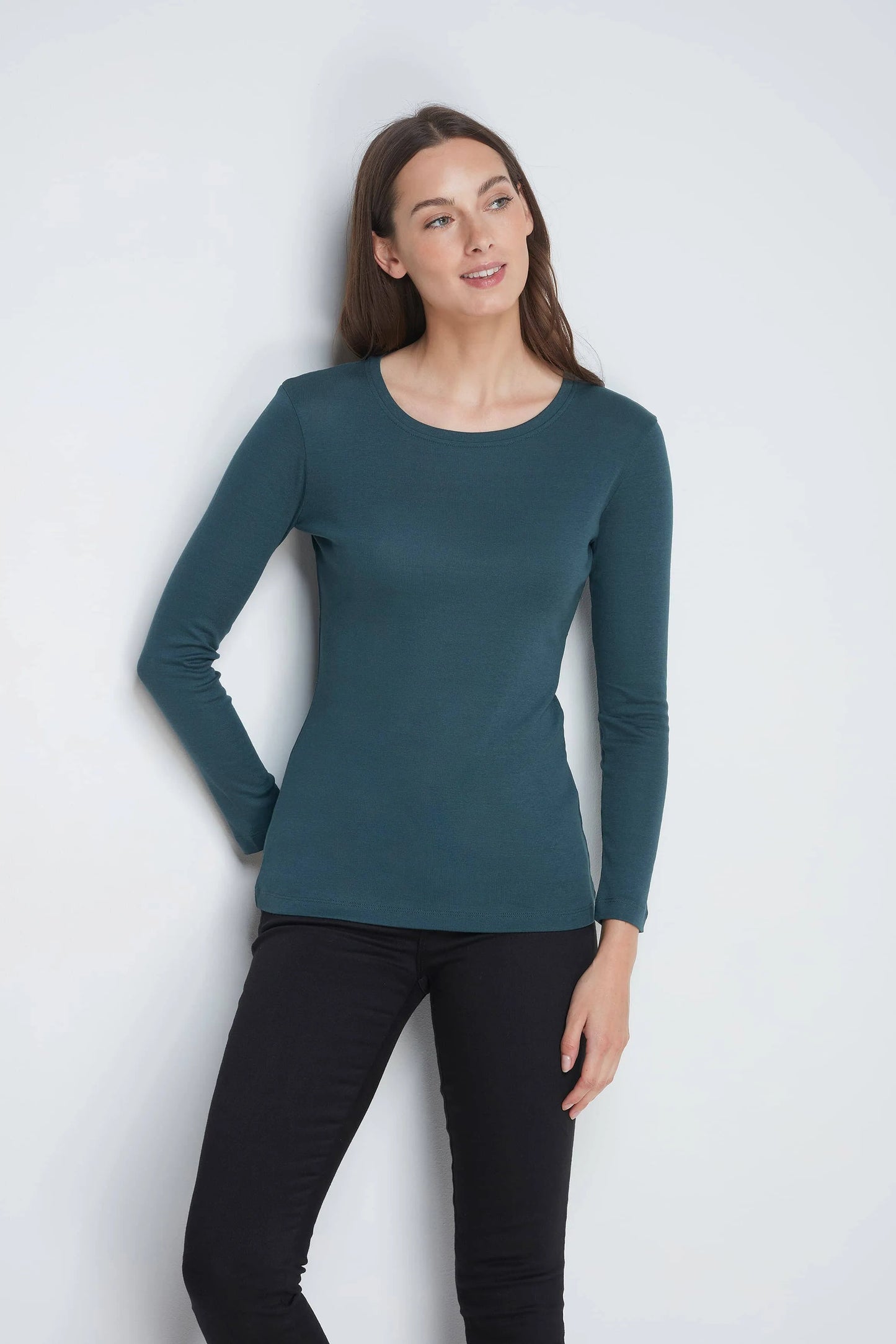 Long Sleeve Crew Neck T-shirt Green