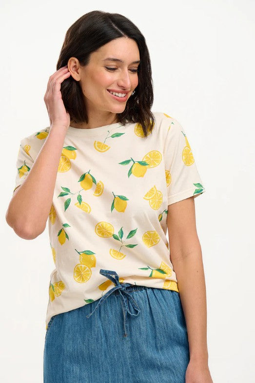 Maggie T-Shirt - Off White/Lemon Drizzle