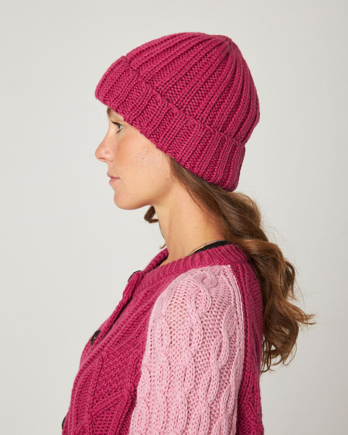 Milliner Ribbed Beanie - Fuschsia Pink