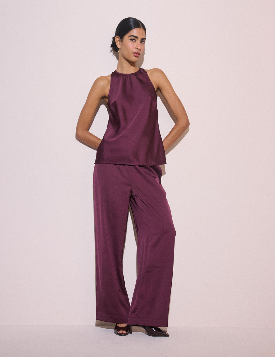Plum Satin Rosalind Top