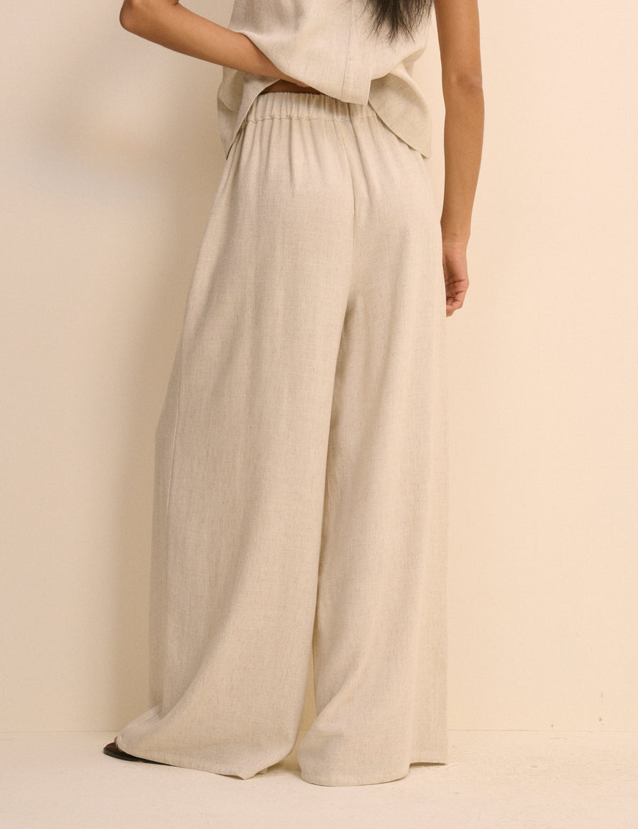 Stone Wide Leg Jerrow Trouser
