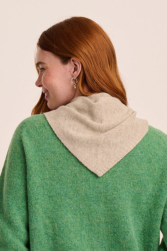 Nova Knitted Triangle Scarf - Grey