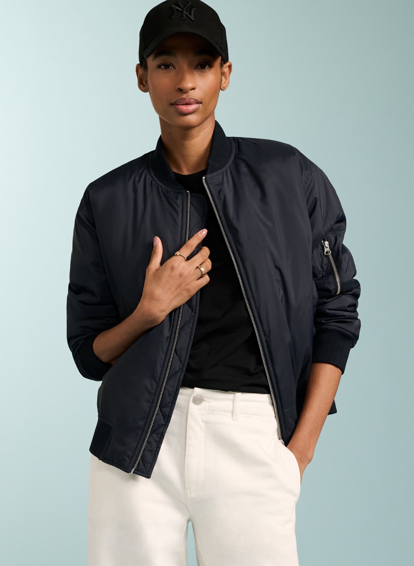 Tegan Bomber Jacket / Navy